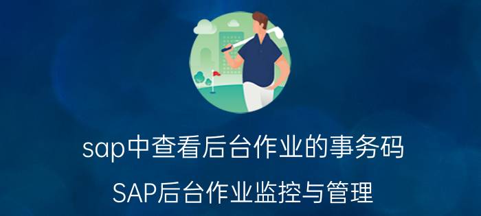 sap中查看后台作业的事务码 SAP后台作业监控与管理